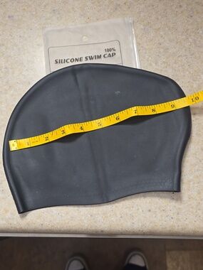 Black Silicone Swim Cap